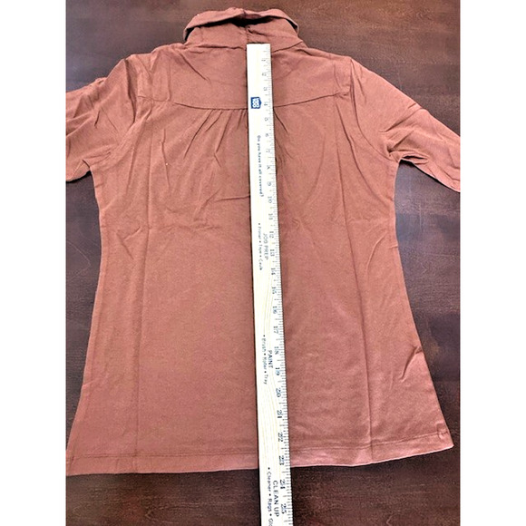 Aventura CHUTNEY ORANGE Cowl Neck Sz M Stretchy Long Sleeve Athleisure Top NEW!! - Picture 1 of 5